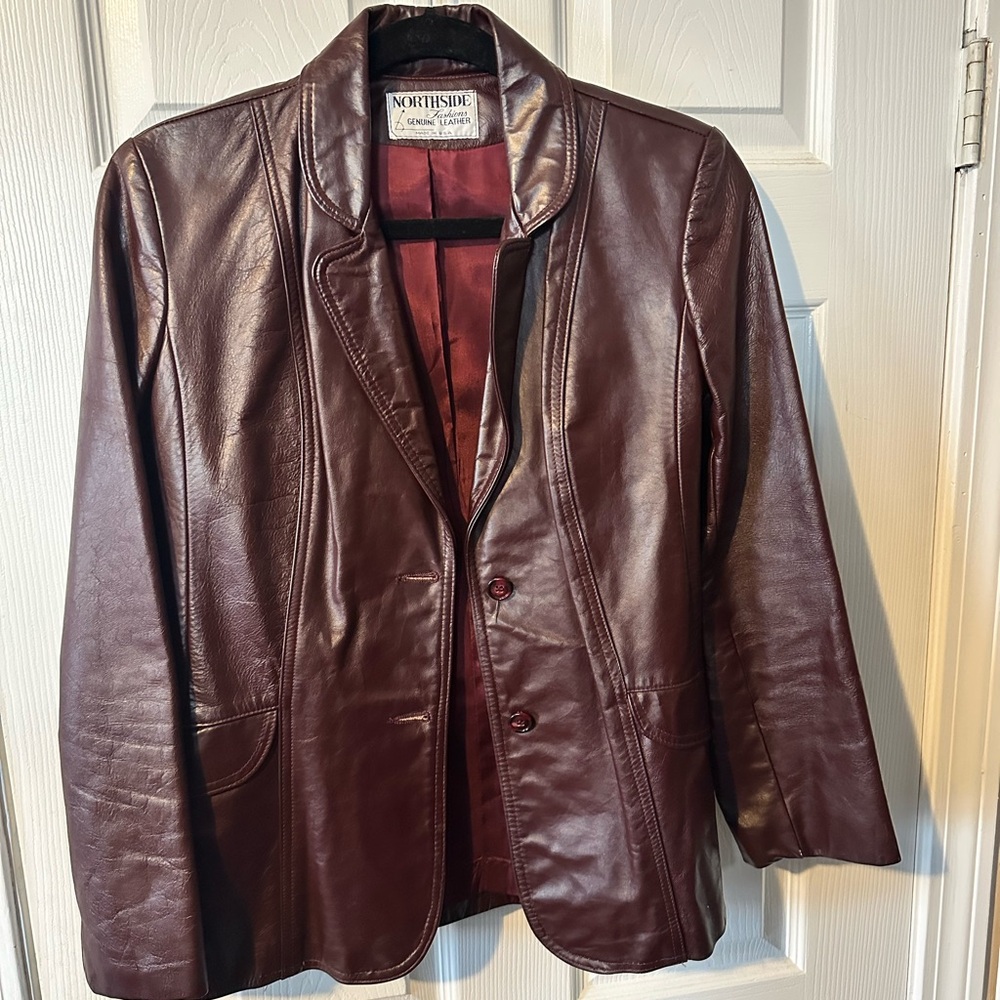 Genuine leather blazer